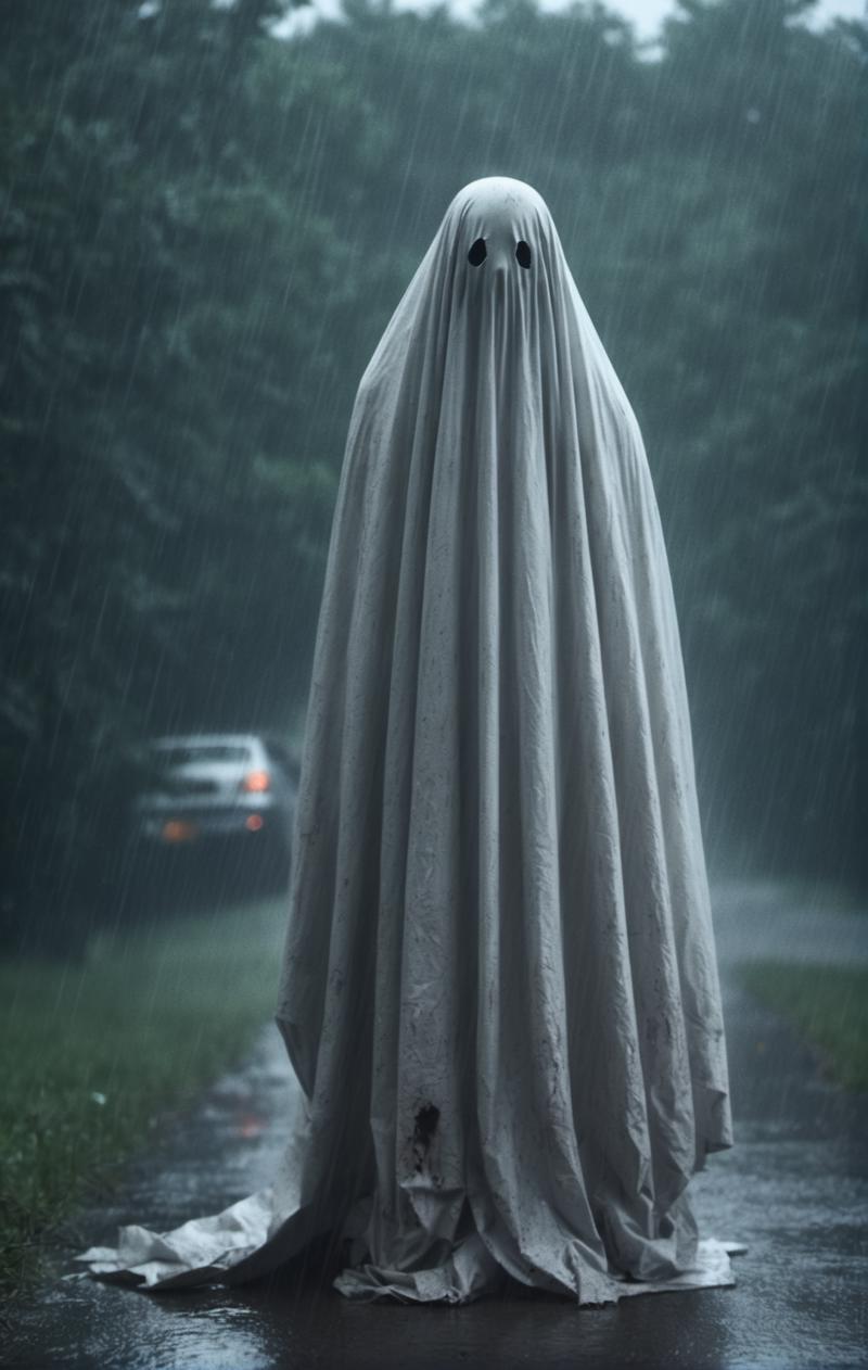 03321-3398730424-sheetghost person (holding a chainsaw in a heavy rainstorm _1.7) , dangerous and spooky. Horror film style. . . _lora_SheetGhost.png